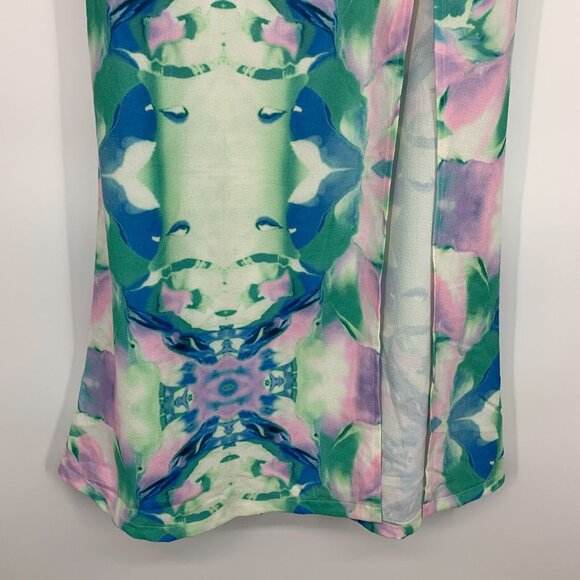 L'ATISTE Skirt Watercolor Maxi High Slit Colorful Flowy - Picture 5 of 11